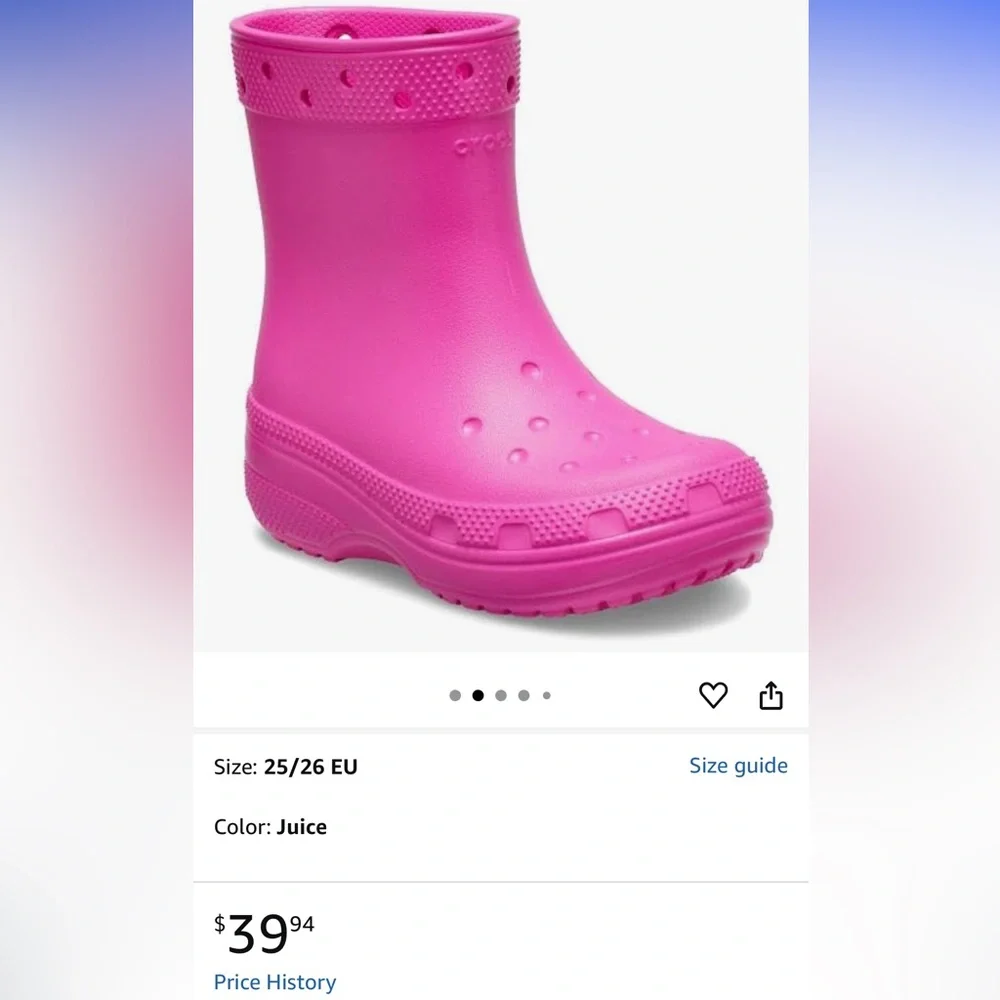 CROCS Pink Rain & Snow Boots with Waterproof Design